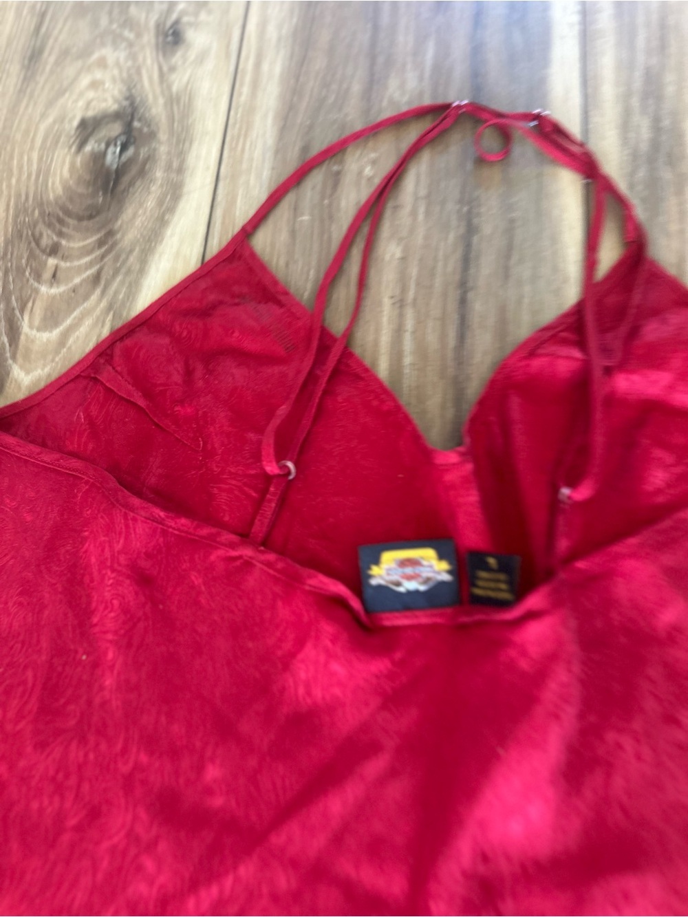 Harley Davidson womens 100% silk Red Mini Slip Dress size large - Picture 5 of 5